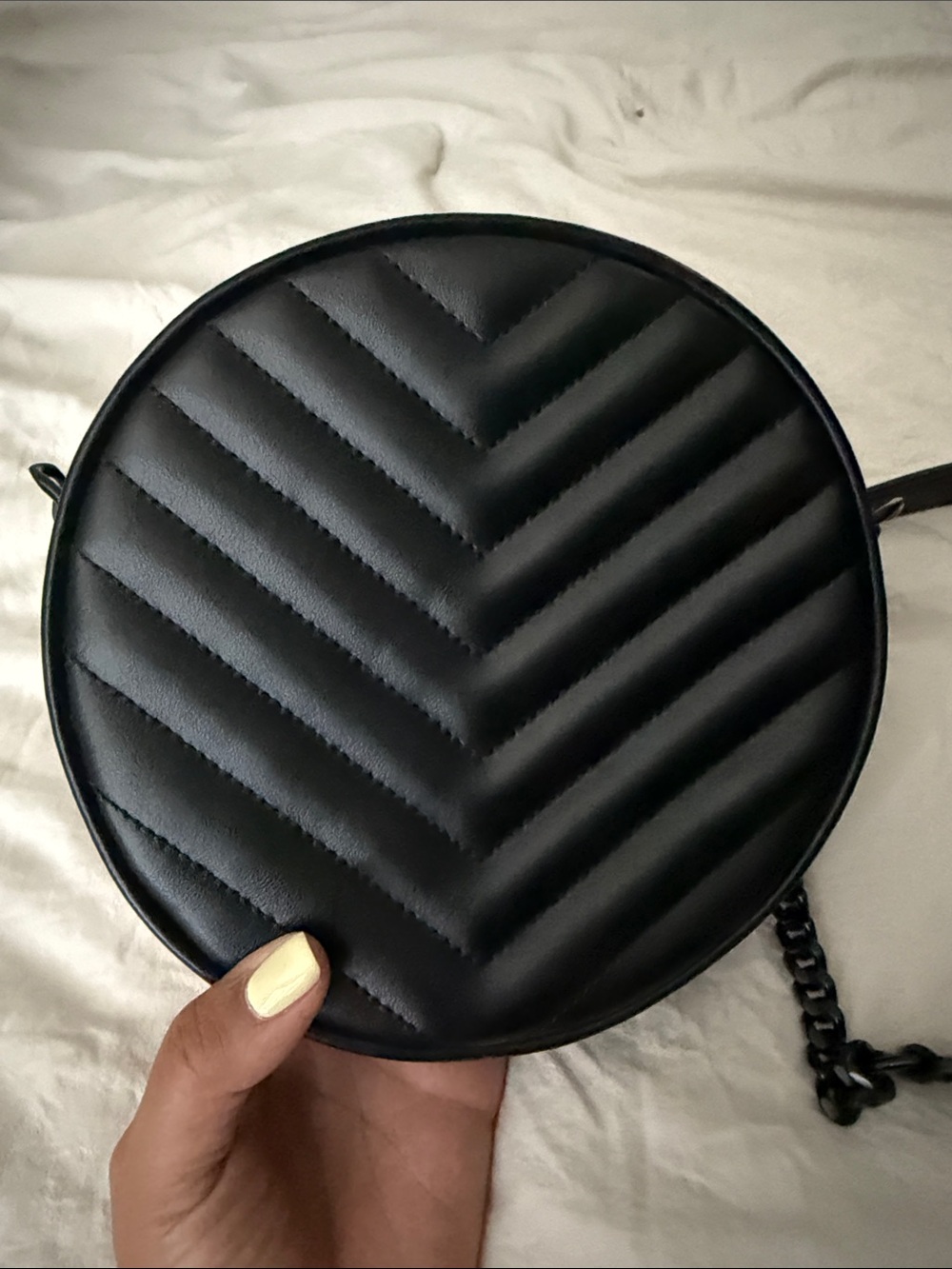 Saint Laurent Black Quilted Round Crossbody Bag with Monogram - Picture 7 of 13